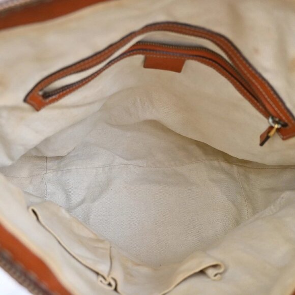 GUCCI Logo GG Pattern 2Way Shoulder Bag Canvas Leather Brown Orange 86KB534 - Picture 11 of 16